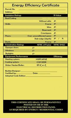 Cover of Energy Efficiency Certificate Sticker (Packets of 25) (0726s)