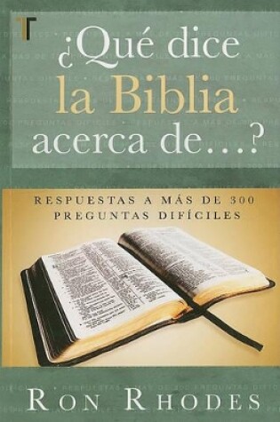 Cover of Que Dice la Biblia Acerca de...