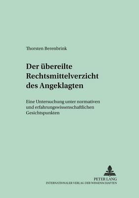 Book cover for Der Uebereilte Rechtsmittelverzicht Des Angeklagten