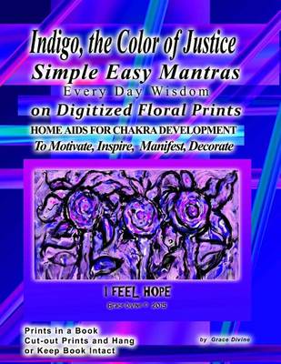 Book cover for Indigo, The Color of Justice Simple Easy Mantras Every Day Wisdom on Digitized Floral Prints Home Aids for Chakra Development