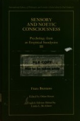 Cover of Sensory and Noetic Consciousness