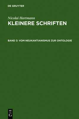 Book cover for Vom Neukantianismus Zur Ontologie