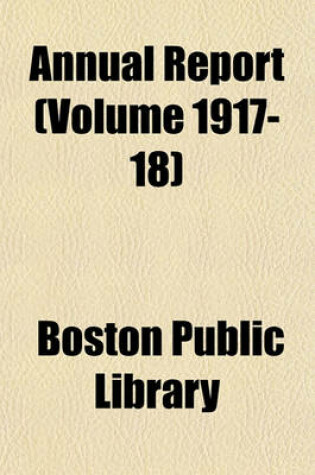 Cover of Annual Report (Volume 1917-18)