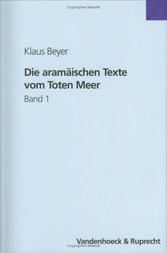Cover of Die Aramaischen Texte Vom Toten Meer