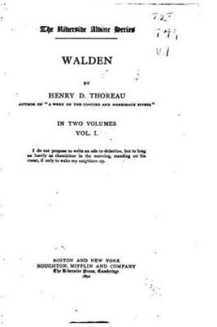Cover of Walden - Vol. I