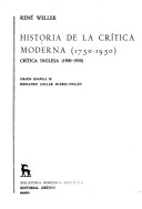 Book cover for Historia de La Critica Moderna ( 1750-1950) Vol. V