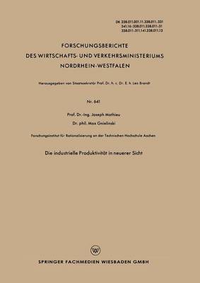 Cover of Die industrielle Produktivität in neuerer Sicht