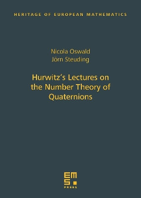 Cover of Hurwitz's Lectures on the Number Theory of Quaternions