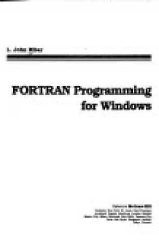 Cover of Fortran Programming for Windows