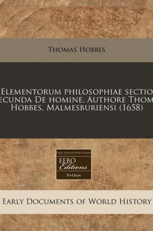 Cover of Elementorum Philosophiae Sectio Secunda de Homine. Authore Thoma Hobbes, Malmesburiensi (1658)