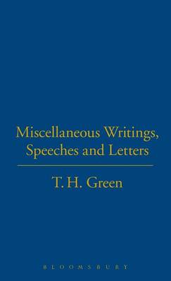 Book cover for T.H.Green. Miscellaneous Writings