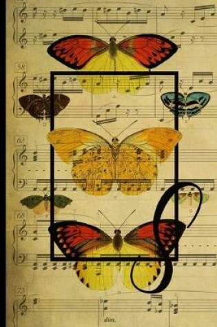 Cover of Letter "S" - Monogram Butterfly Music Journal - Blank Score Sheets