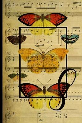 Book cover for Letter "S" - Monogram Butterfly Music Journal - Blank Score Sheets