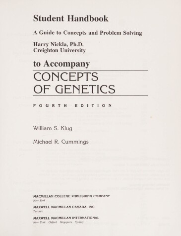 Book cover for Concepts Genetics S/G