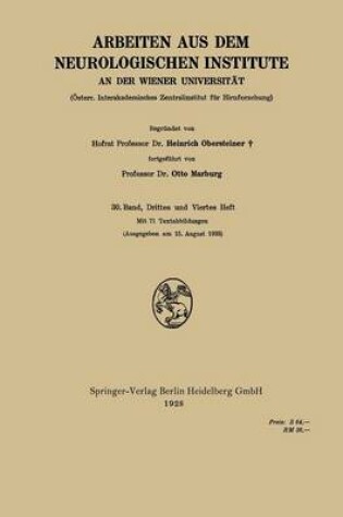 Cover of Arbeiten aus dem Neurologischen Institute an der Wiener Universität