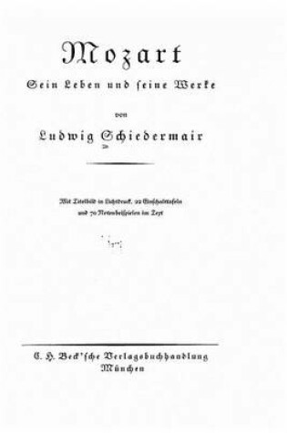 Cover of Mozart sein Leben und seine Werke