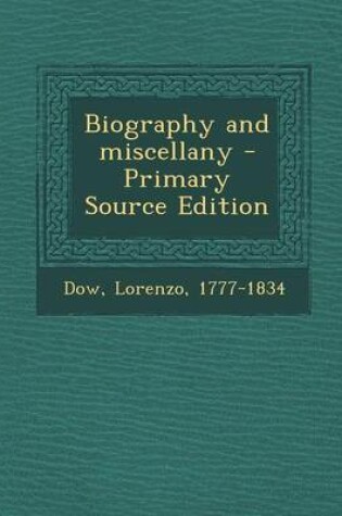 Cover of Biography and Miscellany