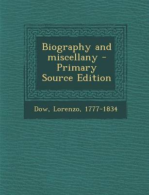 Book cover for Biography and Miscellany