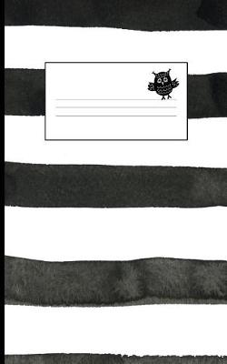 Book cover for Black and White Striped Lined Notebook.