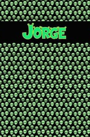 Cover of 120 Page Handwriting Practice Book with Green Alien Cover Jorge