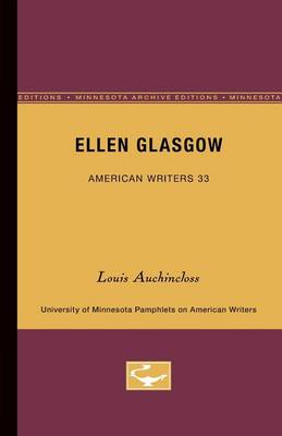 Book cover for Ellen Glasgow - American Writers 33
