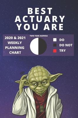 Book cover for 2020 & 2021 Two-Year Weekly Planner For Best Actuary Gift - Funny Yoda Quote Appointment Book - Two Year Agenda Notebook