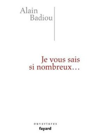 Cover of Je Vous Sais Si Nombreux