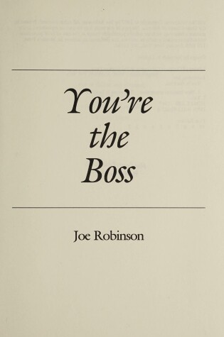 Cover of You're the Boss