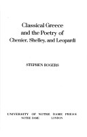 Book cover for Classical Greece and the Poetry of Chenier, Shelley and Leopardi