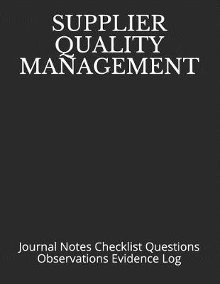 Book cover for Supplier Quality Management