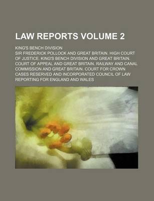 Book cover for Law Reports; King's Bench Division Volume 2