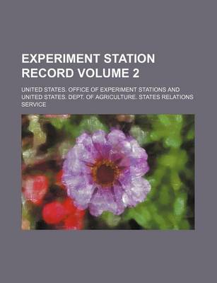 Book cover for Experiment Station Record Volume 2