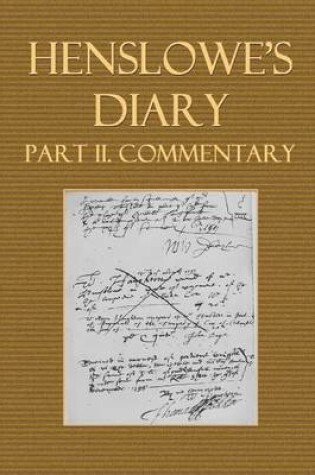 Cover of Henslowe's Diary Part II. Commentary