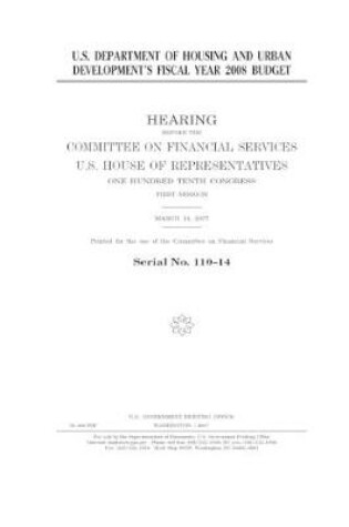 Cover of U.S. Department of Housing and Urban Development's fiscal year 2008 budget