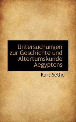 Book cover for Untersuchungen Zur Geschichte Und Altertumskunde Aegyptens