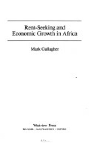 Cover of Rent-seeking And Economic Growth In Africa