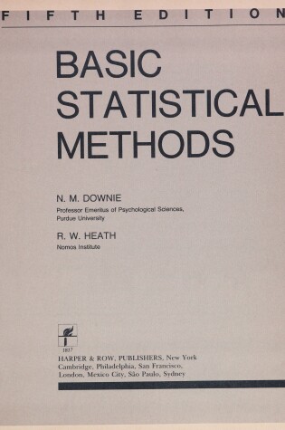 Cover of Basic Statisticical Meth