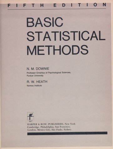 Book cover for Basic Statisticical Meth