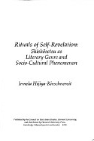 Cover of Rituals of Self-Revelation