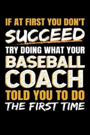 Cover of If at First You Don't Succeed Try Doing What Your Baseball Coach Told you to Do the First Time