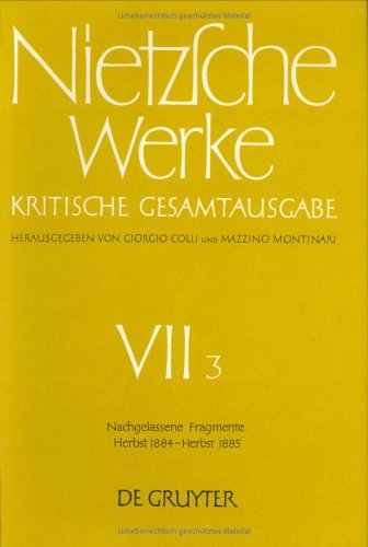 Book cover for Nachgelassene Fragmente Herbst 1884 - Herbst 1885