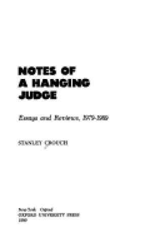 Cover of Notes of a Hanging Judge