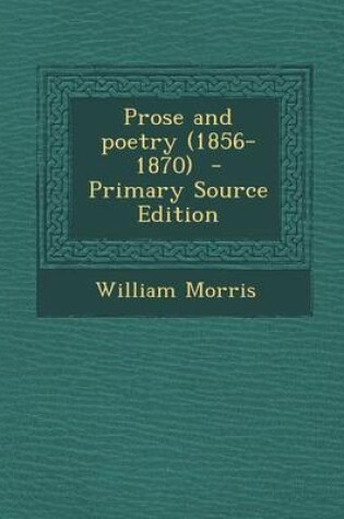 Cover of Prose and Poetry (1856-1870)