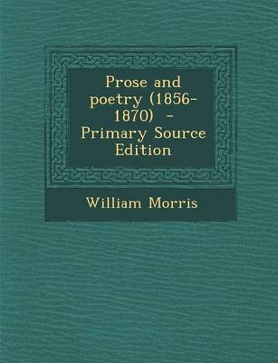 Book cover for Prose and Poetry (1856-1870)