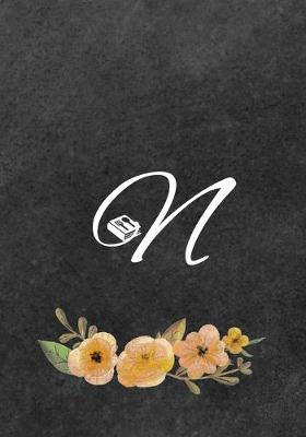 Book cover for Initial Monogram Letter N on Chalkboard