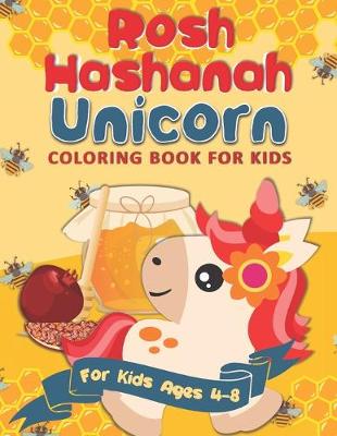 Book cover for Rosh Hashanah Unicorn Coloring Book for Kids