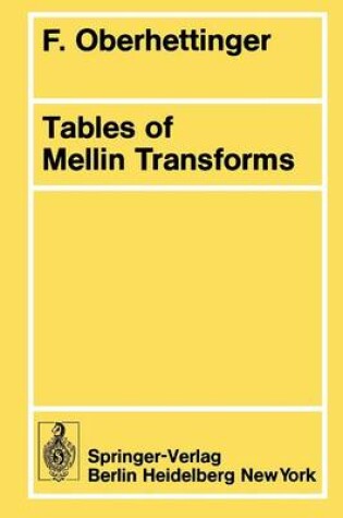 Cover of Tables of Mellin Transforms