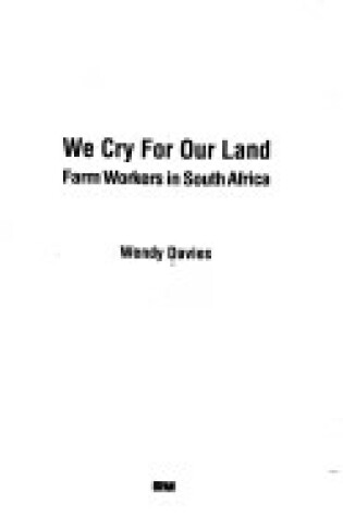 Cover of We Cry for Our Land