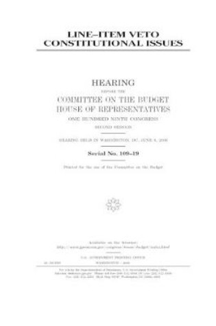 Cover of Line-item veto constitutional issues