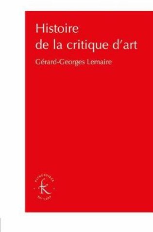 Cover of Histoire de la Critique d'Art